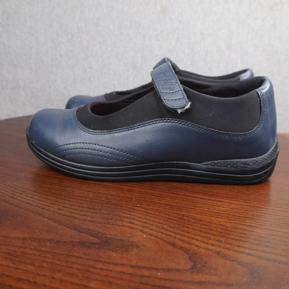 Drew Rose Mary‎ Jane Shoes Women's Size 8.5 W Wide Blue Leather Diabetic Comfort